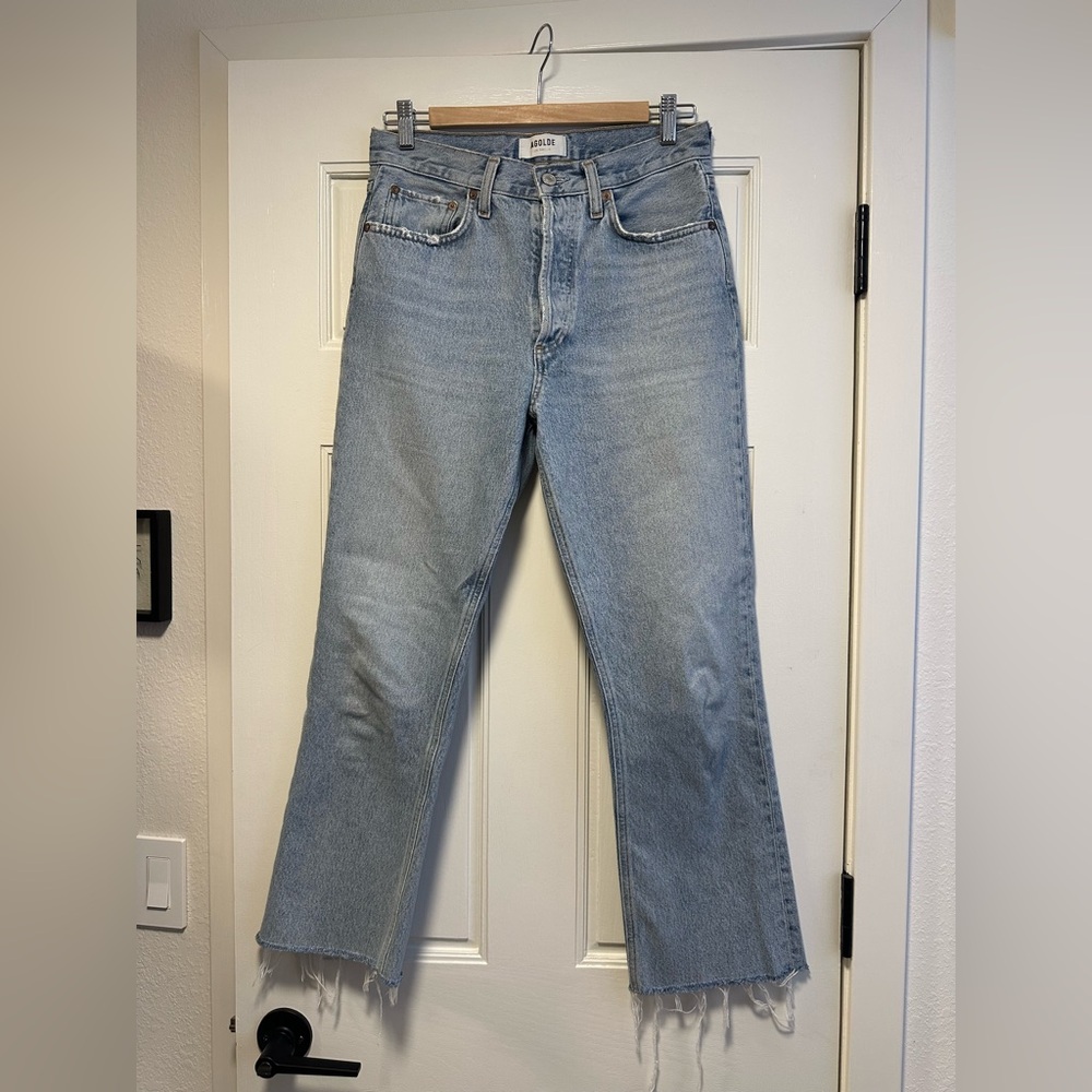 Agolde Women’s Denim Relaxed Boot - Light Blue. Size 25